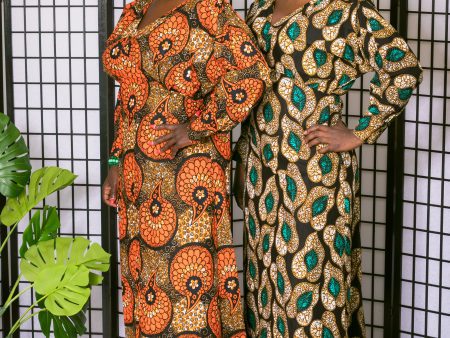 Oyinlola Dress(In Brown & Green)