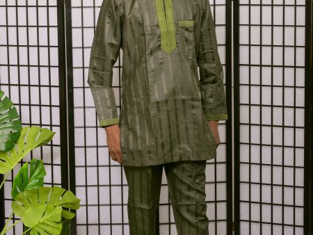 Army Green with Light Green Embroidery