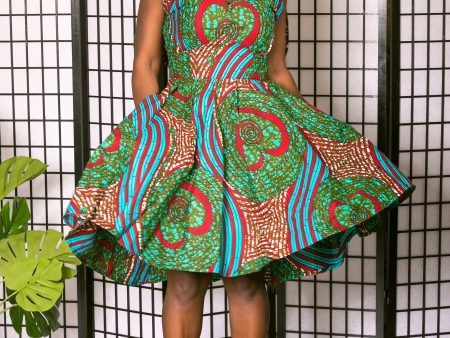 Chinara Sleeveless Deep V Flare Dress